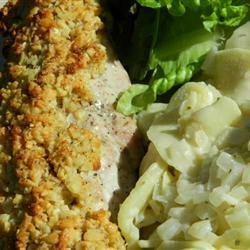 Almond Crusted Pork with Apple-Rosemary Sauce recipe