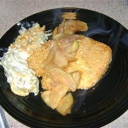 Lemon Pepper Pork Chops Baked and Served With Apples recipe