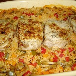 Pork Chops with Garden Rice recipe
