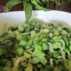 Irish Asparagus, Leeks With Mint recipe