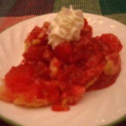 Strawberry Rhubarb Dump Cake recipe