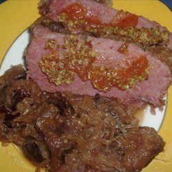 Crock Pot Corned Beef With Sauerkraut and Plums recipe