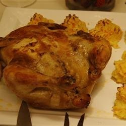 Pate and Pistachio-Stuffed Roast Chicken recipe