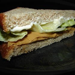 Peanut Butter, Mayonnaise, and Lettuce Sandwich recipe