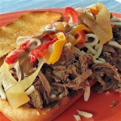 Slow Cooker Cheese Steaks recipe