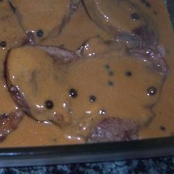 Fried Steak with Peppercorn Gravy Sauce recipe