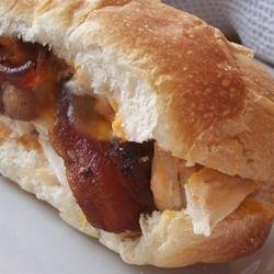 Hot Buffalo Chicken, Bacon, and Cheese Sandwich recipe