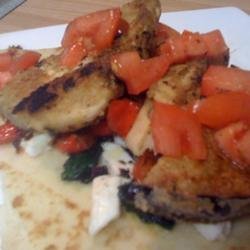 Eggplant, Roasted Pepper and Chicken Pitas recipe