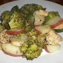Chicken with Vegetables and Herb Sauce recipe