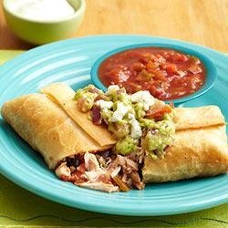 Chicken Chimichangas with Chunky Guacamole recipe