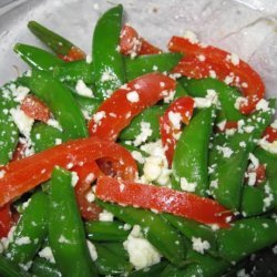 Snow Peas and Feta With Orange Vinaigrette recipe