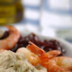 Prawns, Bean Purée and Onions in Red Wine recipe