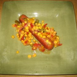 Fresh Corn Salsa With Grilled Beef Knockwurst recipe