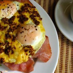 Dutch Uitsmijter: Fried Ham and Eggs With Mustard Cheese recipe