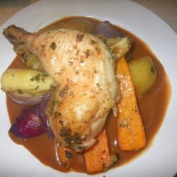 Tray Roasted Chicken Legs and Winter Vegetables recipe