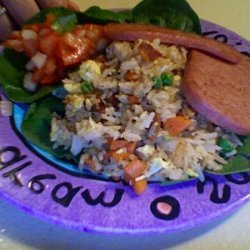 Bacon Fried Rice With a Side of Tomatoes in Fish Sauce... recipe