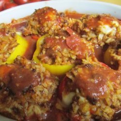 Bell Peppers Stuffed With Chorizo and Cheese recipe