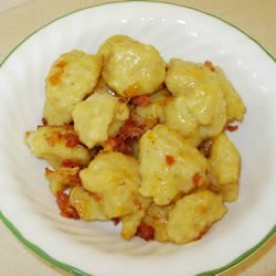 Potato Dumplings with Bacon and Onions recipe