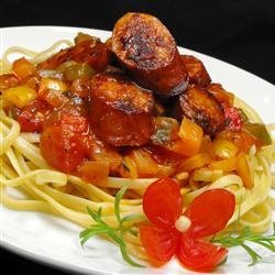 Sweet Italian Sausage Ragout with Linguine recipe