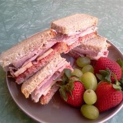 Mini Ham, Swiss, Rye Sandwiches with Cranberry Onion Relish recipe