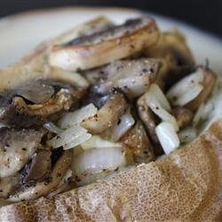 Baked Potato with Mushrooms recipe