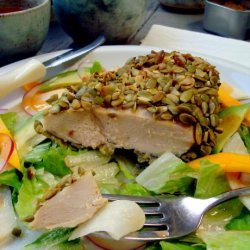 Pepita Crusted Chicken Salad With Sweet Adobo Vinaigrette recipe