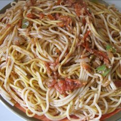 Pasta & Chinese Udong Noodles in Tomato Sauce & Sardines recipe