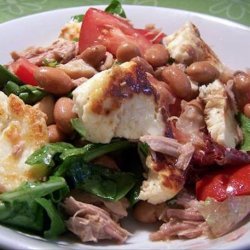 Tuna, Haloumi & Borlotti Bean Salad recipe