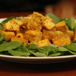 Curried Tofu over Watercress recipe