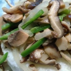 Buttered Wild Mushrooms With Onion and Hot Chilis recipe