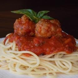 Healthier Italian Spaghetti Sauce with Meatballs recipe