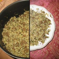 Baachsh - Traditional Bochari Rice, Meat and Coriander Dish recipe