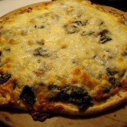 Spinach, Caramelized Onion, and Bacon Pizza recipe