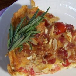 Tomato Tart With Rich Cheese Crust and Almond Bacon Crunch #RSC recipe