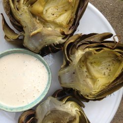 Artichokes with Roasted Garlic-Wine Dip recipe