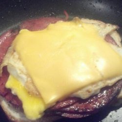 Grilled Fried Egg, Bologna and Cheese Sandwich recipe