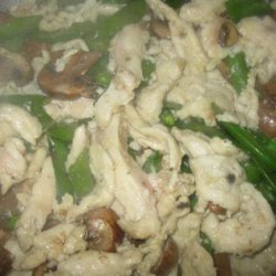 Chicken With Fresh Mushrooms & Snow Peas recipe