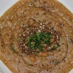 Rhubarb & Red Lentil Soup With Dukkah recipe
