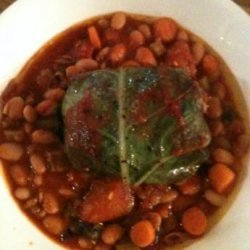 Crawfish and Quinoa Collards over White Bean Stew #RSC recipe