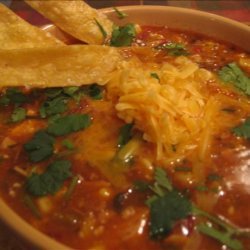 Chicken Tortilla Soup With  the Works!  recipe