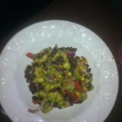 Black Bean, Corn & Avocado Salad over Red Quinoa With Cilant recipe