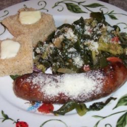 Italian Sausage With Broccoli and Collards (Or Kale) recipe