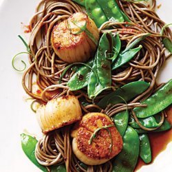Soy Citrus Scallops With Soba Noodles recipe
