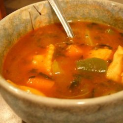 Ravioli Green & Red Soup recipe