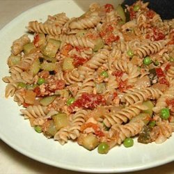 Salmon Fusilli With Zucchini & Sun-Dried Tomatoes recipe