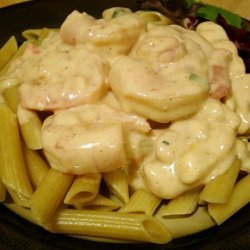 Creamy Creole Shrimp and Chicken over Penne recipe