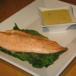 Ocean Trout/Salmon With Lime and Lemon Grass Hollandaise recipe