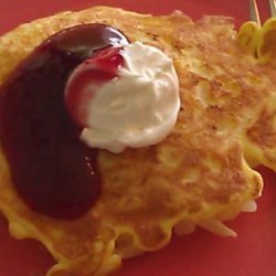 Potato Blintz Cakes With Raspberry-Cream Cheese #5FIX recipe