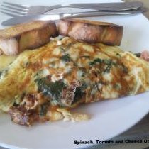Spinach, Tomato, and Cheese Omelet recipe