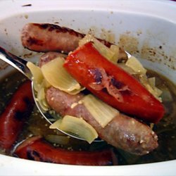 Crock Pot Beer Simmered Sausage or Wursts recipe